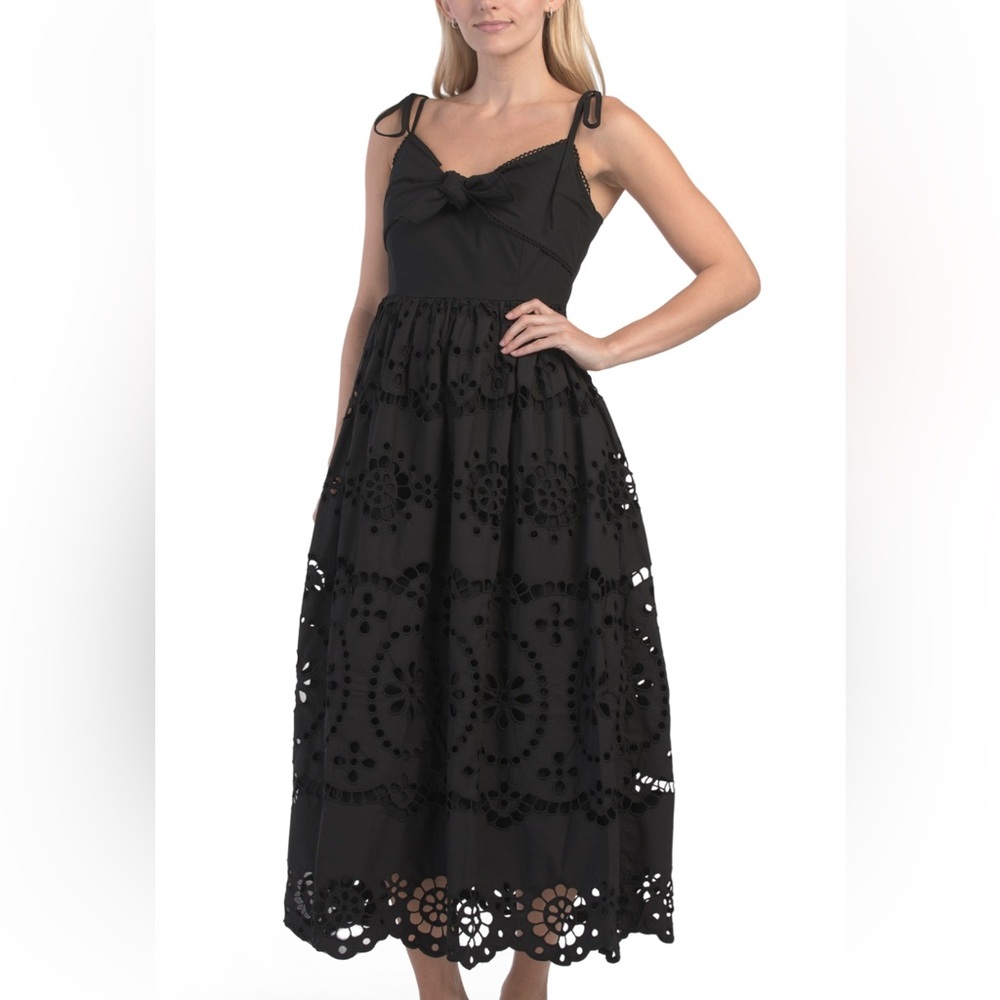 NWOT En Saison Women's Black Isabella Midi Dress Size Small